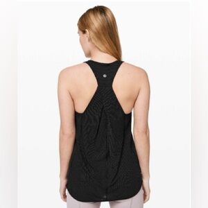 Lululemon Essential Tank Black thin stripes